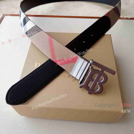 High Replica Burberry Matt Black Belt Buckle 35mm Men Belts